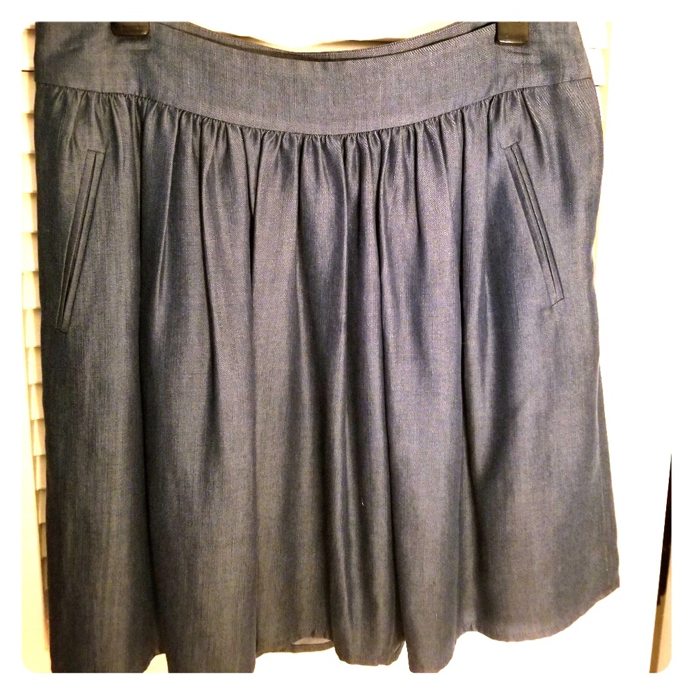 Chambray Denim Pocketed Skirt